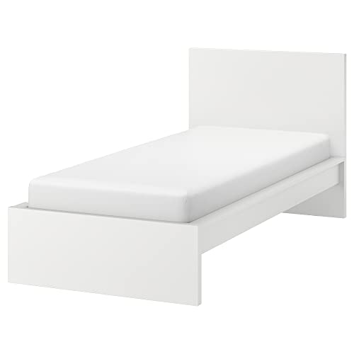 Ikea MALM Bettgestell hoch 90x200 cm weiß / Luröy