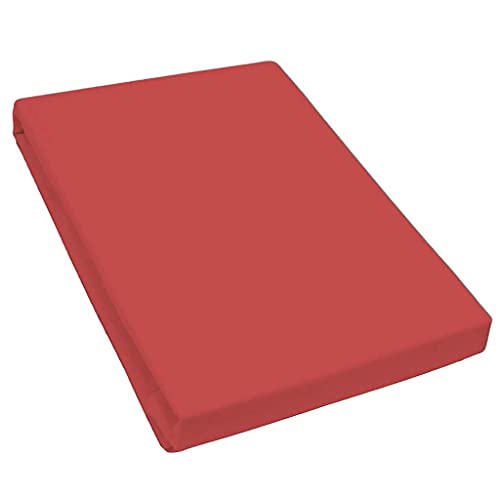 Premium Spannbettlaken mit Gummizug für Wasserbetten Boxspringbetten Übergröße Jersey Matratzenbezug Bettbezug Baumwolle Elastan Laken Wasserbettbezug 140-160 x 200-220 cm - Rot