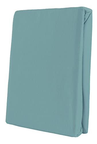 Leonado Vicent - Classic Spannbettlaken Bettlaken 100% Baumwolle Jersey Spannbetttuch in vielen Farben & Größen MARKENQUALITÄT ÖKO TEX Standard 100 (120 x 200 cm - 130 x 200 cm, Petrol)