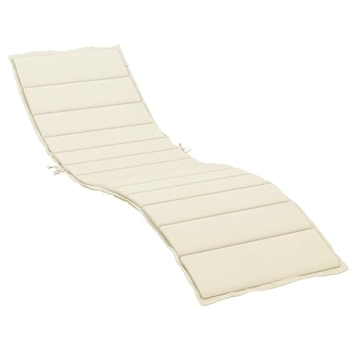 vidaXL Sonnenliege Auflage, Liegenauflage Outdoor, Polster Auflage für Gartenliege Liegestuhl, Polsterauflage, Creme 200x60x3cm Oxford-Gewebe