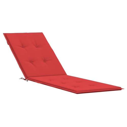 vidaXL Liegestuhl Auflage, Polster Auflage für Deckchair, Polsterauflage für Gartenliege, Liegenauflage Outdoor, Rot (75+105) x50x4cm