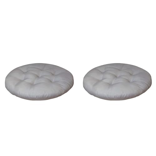 2 Pc Round Stuhlkissen 40x40 cm Sitzkissen Gefüllt, Outdoor Gartenstuhlkissen, Garten Sitzpolster Set für Rattanstühle, Outdoor Stuhlauflage Trapezförmig, Grau