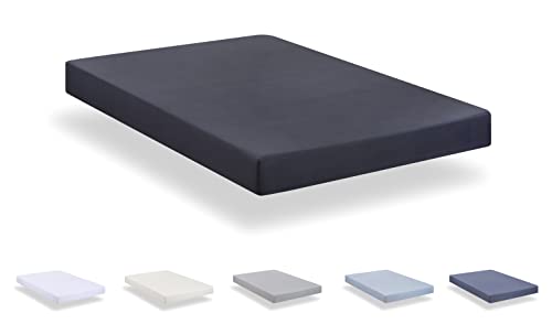 Todocama Spannbettlaken aus gebürsteter Mikrofaser, extra weich, 80 x 190/200 cm, Dunkelgrau