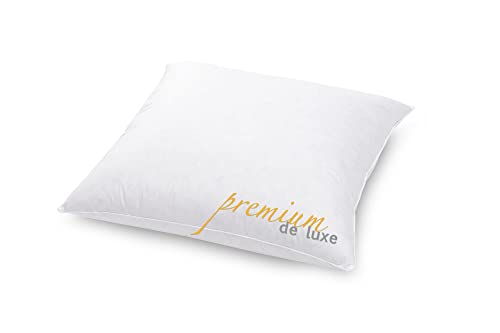 HANSKRUCHEN® Premium de Luxe Trösterchen Daunenkissen 40x40 cm - Made in Germany Daunen Kuschelkissen aus 100% Baumwolle - 90% Daunen 10% Federn Kopfkissen für Allergiker [1er Pack]