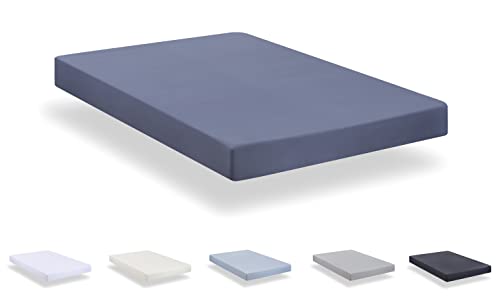 Todocama - Spannbettlaken aus extra weicher gebürsteter Mikrofaser (Bett 120 x 190/200 cm, Graublau)