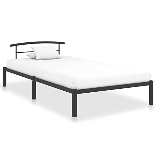 Annlera Bettgestell 210x100x63cm Schwarz Metall Palettenbett Jugendbett Massivholzbett Bett Im Gästezimmer Metallbett Tagesbett Bodenbett Doppelbett Boxspringbett Futonbett Polsterbett