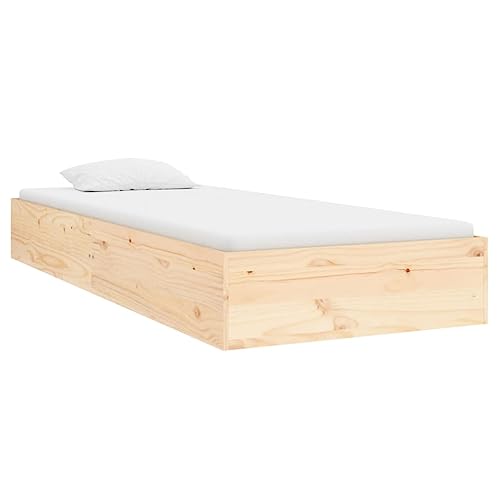 vidaXL Massivholzbett Einzelbett Bettgestell Bettrahmen Lattenrost Schlafzimmerbett Bett Holzbett Schlafzimmermöbel 90x190cm Kiefernholz