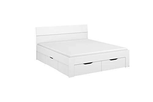 Rauch Möbel Flexx Bett Stauraumbett in Weiß mit 3 Schubkästen als zusätzlichen Stauraum Liegefläche 160 x 200 cm Gesamtmaße Bett BxHxT 165 x 90 x 209 cm