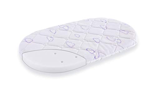 Träumeland T030503 - Matratze Sleepy für Stubenkorb/Stubenwagen, Größe 37 x 70 cm, ovale Form
