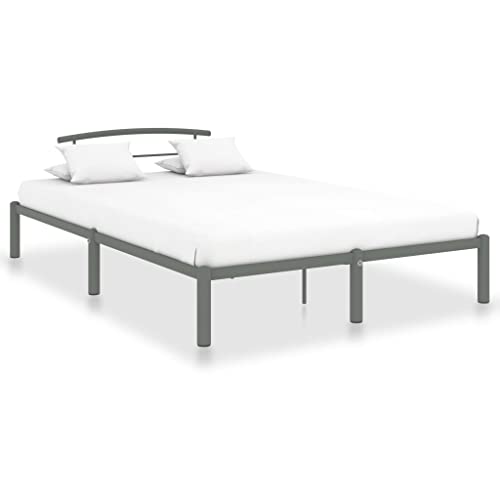 Kasasty Bettgestell, Grau, Metallfarbe, Material 210 x 170 x 63 cm, geeignet für eine Matratze von 160 x 200 cm, Aufbewahrung unter dem Bett, eine solide Basis, Schlafzimmermöbel, robust und stabil