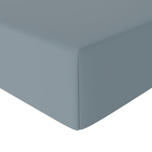Amazon Basics Spannbetttuch, Mikrofaser, Graublau, 90 x 190 x 30 cm