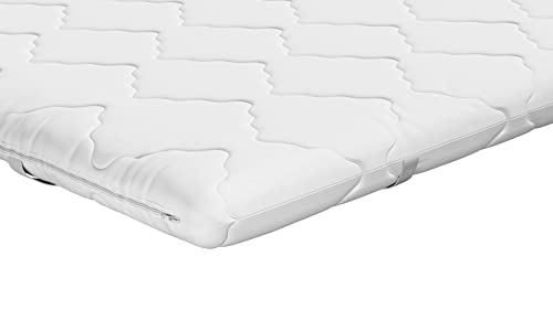 Traumnacht orthopädischer Matratzentopper, mit einem bequemem Komfortschaumkern, Öko-Tex zertifiziert, 90 x 200 cm, produziert nach deutschem Qualitätsstandard, Weiß