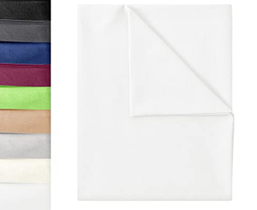 GREEN MARK Textilien Klassische Bettlaken | Betttuch | Laken | Leintuch | Haustuch 100% Baumwolle ohne Gummizug vielen Größen und Farben Größe: 150x250 cm, weiß