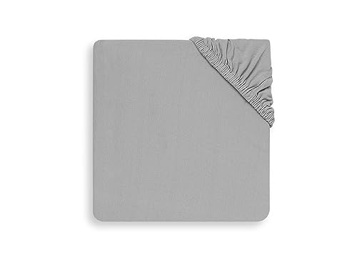 Jollein Spannbettlaken Gitterbett Jersey 60 x 120 cm - Soft Grey