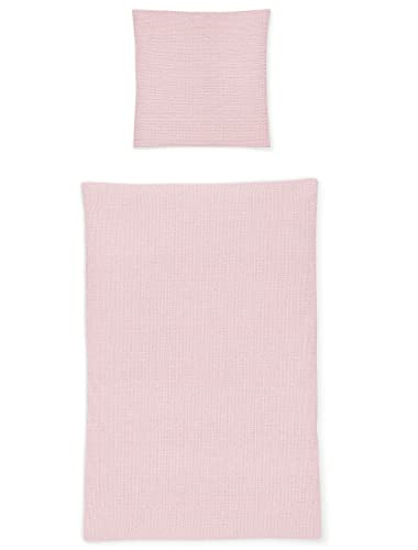 Irisette Seersucker Bettwäsche Easy Uni rosa, 1 Bettbezug 135 x 200 cm + 1 Kissenbezug 80 x 80 cm