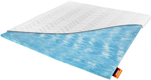 Meos® Gel-Schaum Topper 180x200cm für Matratzen & Boxspringbett - Made in Germany - hohes RG50 - Bezug bis 60°C waschbar - Matratzenauflage (180 x 200 cm) Weiß