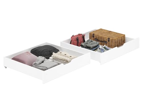 Erst-Holz Bettkasten-Set für unsere Etagenbetten 80x190cm - 2-teilig - Kiefer weiß - 90.10-S12W