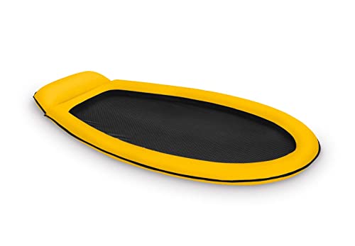 Toynova Auswahl: Mesh Mat - Aufblasbare Luftmatratze Wasserhängematte Lounge Wasserliege mit Netz (Gelb (Yellow))