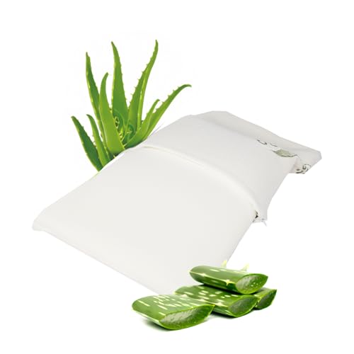 MaxxGoods Reisekissen - Orthopädisches Nackenstützkissen aus Visco-Gelschaum 40cm x 24cm x 12cm - hautfreundlich & atmungsaktiv, ideal für Reisen im Auto, Zug, Flugzeug - inkl. Aloe Vera Schutzbezug