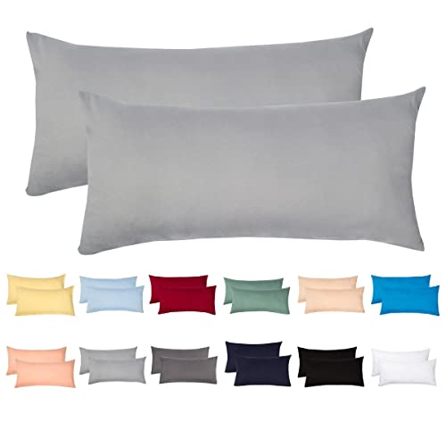 Livessa 2er Set Kissenbezug 40 x 80 cm -Verdeckter Reißverschluss an der langen Seite, Kopfkissenbezug aus%100 Baumwolle Jersey Stoff, Ultra weich und atmungsaktiv, Oeko-Tex Zertifiziert