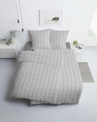 ESTELLA Mako Jersey Bettwäsche 155x220 Jacobia Muschel Silber 6892-820