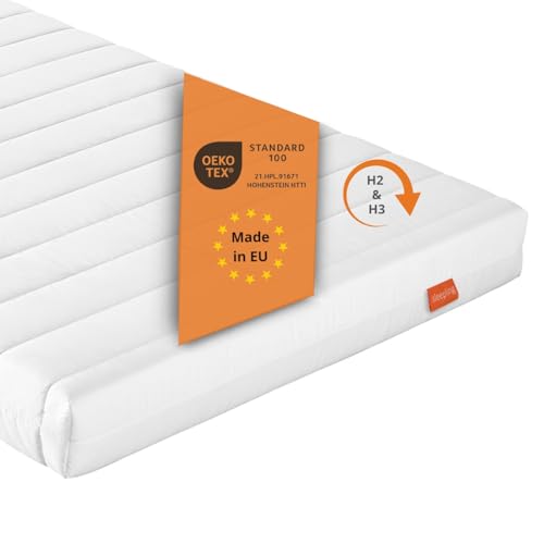 sleepling Matratze 90 x 190 x 11 cm, Rollmatratze Duo Wendematratze, Komfortschaummatratze, Made in EU, Bezug waschbar, Ökotex 100, Härtegrad 2 und 3, weiß