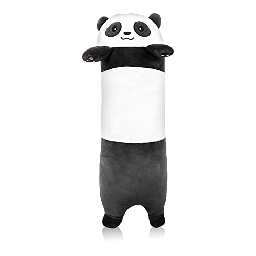 FakeFace Lange Süße Panda Plüschtier Katze Kissen Kuscheltier Schlafkissen Wurfkissen Super weiche Stofftier Spielzeug Sofakissen Seitenschläferkissen Zimmer Deko (Panda-110 cm)