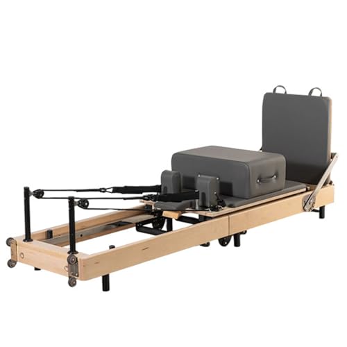 Hlixzoy Pilates-Klappbett, Klappbares Pilates-Reformer-Gerät (Für Das Heimtraining), Pilates-Studiogerät, Verstellbares Pilates-Bett, Übungs-Yoga-Geräte