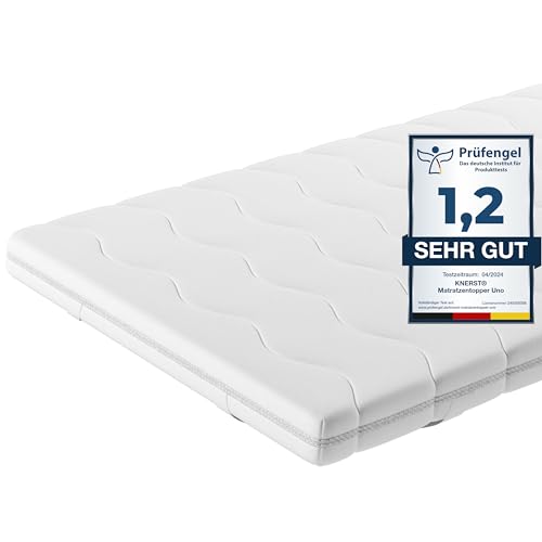 KNERST® Matratzentopper 100x200 - Praktischer & Langlebiger Topper 100x200 cm aus Komfortschaum - 6cm Höhe - Atmungsaktiv, Anpassungsfähig & Pflegeleicht - Idealer Schlafkomfort - Gelschaum Topper