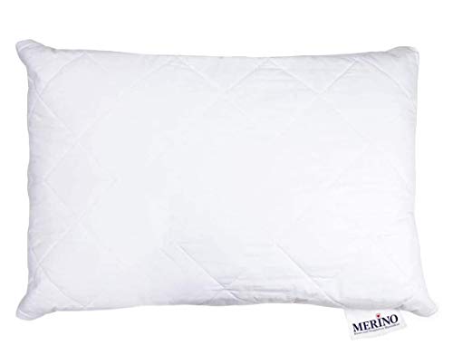 Merino-Betten Hochwertiges Schlafkissen 50x60 | Kopfkissen | Kissenhülle versteppt mit Reißverschluss | Serie Perle