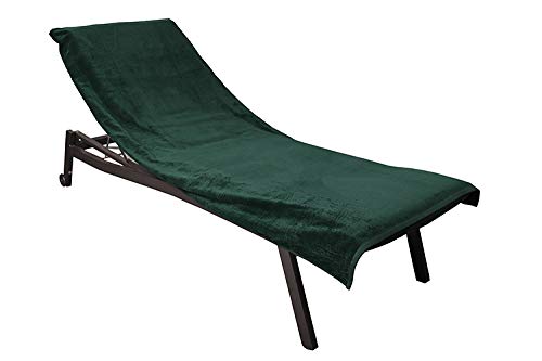 jilda-tex Schonbezug für Gartenliege Strandliege Sonnenliege Liegen-Stuhl Auflage 100% Baumwolle Frottee 80x200 cm (Grün)