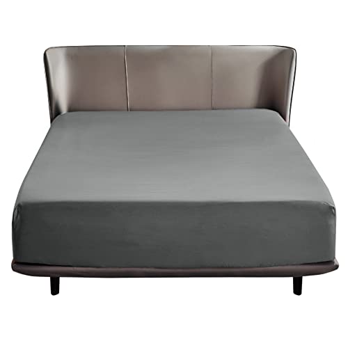 Bedsure Spannbettlaken 180x200cm Boxspringbett Topper - Polyester Mikrofasermaterial Bettlaken 180x200 cm für Matratzenhöhe bis 30 cm, weiches Spannbetttuch Leintuch, Grau