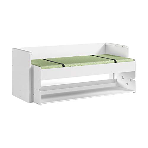 VIPACK Denver 90 x 200 cm inkl. Schreibtisch Funktionsbett, Holzwerkstoff, weiß, 110 x 229 x 148 cm