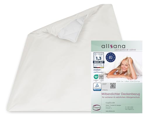 Allsana Allergiker Deckenbezug 140x200 cm | Allergie Bettwäsche | Anti Milben Encasing | Milbenschutz Tuchent Österreich | allergendichter Zwischenbezug für die Bettdecke | TÜV geprüft