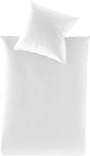 Irisette Bettwäsche Lumen Interlock-Jersey weiß Größe 155x220 cm (40x80 cm)