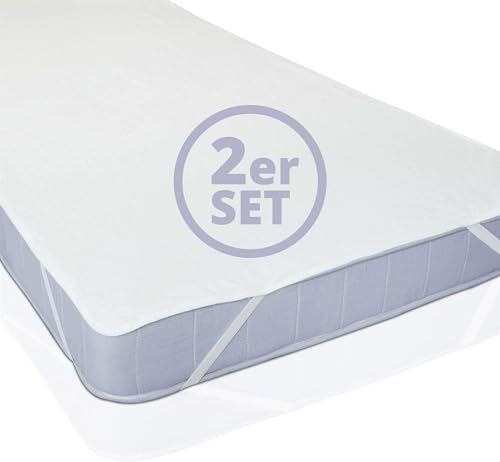 Lumaland 2X wasserdichte Matratzenauflage 90 cm x 200 cm | Öko-Tex Zertifiziert, Oberfläche aus 100% Baumwolle | Wasserundurchlässiger & atmungsaktiver Matratzenschoner