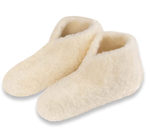 Formalind Bettschuhe aus Schafwolle - Fußwärmer bei besonders kalten Füßen – Hausschuhe aus Wolle (38/39 EU, numeric_38)