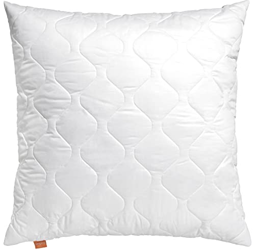sleepling 195854 Basic 100 Kopfkissen, Ökotex, waschbar bis 60 Grad, Made in EU, Füllmengengarantie, Größengarantie, 65 x 65 cm, weiß