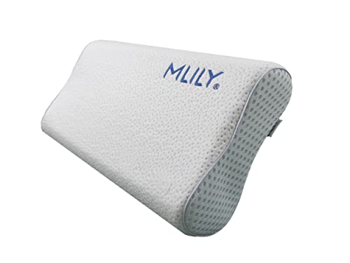 Orthopädisches Nackenstützkissen von Mlily Kissen aus viscoelastischem Airschaum (Memory Foam), einstellbare Höhe, 60x35x13cm in weiß, ergonomisches Kopfkissen, Visco Schlafkissen