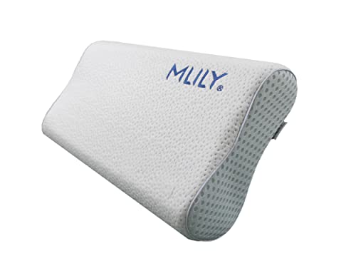 Orthopädisches Nackenstützkissen von Mlily Kissen aus viscoelastischem Schaum (Memory Foam), einstellbare Höhe, 60x35x13cm in weiß, ergonomisches Kopfkissen, Schlafkissen, Nackenkissen inkl. Bezug