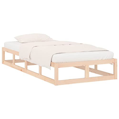 vidaXL Massivholzbett Bettgestell Bett Holzbett Einzelbett Bettrahmen Lattenrost Schlafzimmerbett Schlafzimmermöbel 90x190cm Kiefernholz