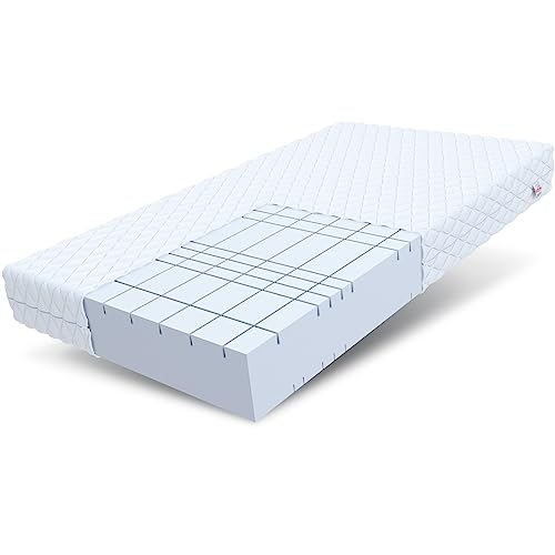 FDM Pearl Matratze 160x200 cm Kaltschaummatratze Höhe 20 cm Härtegrad H4 7-Liegezonen Öko-Tex Allergikergeeignet Bezug Waschbar HR-Schaum