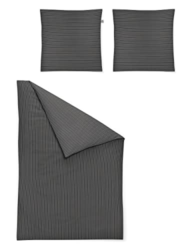 Irisette Mako-Satin Bettwäsche Set Verona 8303 grau 140 x 200 cm + 1 Kissenbezug 90x70 cm