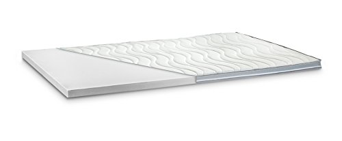 Kaltschaum Topper Matratzenauflage | 7 cm Gesamthöhe | abnehmbarer und waschbarer Bezug | Bezug mit 3D-Mesh-Klimaband und Stegkanten | H3 - fest | 180 x 200 cm