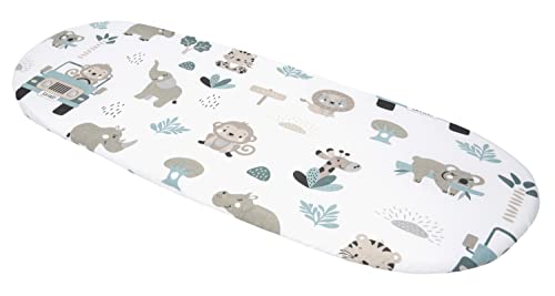 Medi Partners Spannbettlaken Spannbettuch Kinderwagen 86x40cm 100% Baumwolle Matratzenschoner Baby (Mint Zoo)