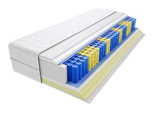 Godre Matratze 160x190 cm Doppelmatratze, H2 & H3 Federkernmatratze, Taschenfederkernmatratze 15 cm Hoch Visco Memory Hypoallergene, HR-Schaum, Wendematratze mit Klimafaser Uberto Mini