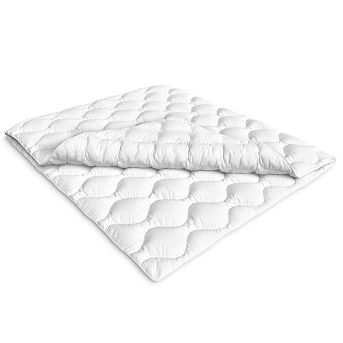Siebenschläfer 4-Jahreszeiten Bettdecke 155x220 cm - bestehend aus 2 zusammengeknöpften Steppdecken - adaptierbare Decke für Sommer und Winter