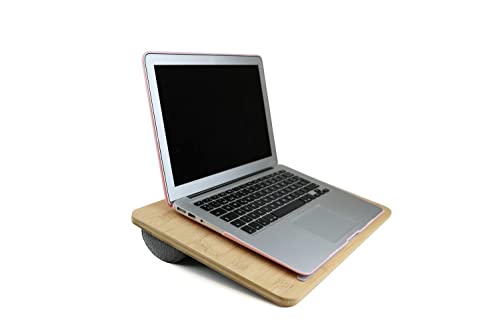 PEPE - Laptop Ständer Bett Holz, Laptopkissen Knietablett für 17 Zoll, Laptop Unterlage Schoß Kissen Bambus, Laptop Kissentablett Sofa, Laptop Unterlage Kissen