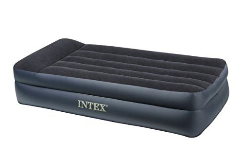 Intex 12-66706 Luftbett Pillow Rest Blue 'Twin, 230 V inklusiv eingebauter Luftpumpe, 102 x 203 x 47 cm