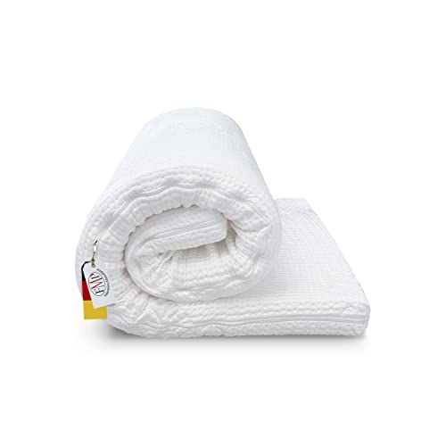 viscoelastische Comfort Matratzenauflage, Visco-Topper, RG 55 Kaschmirbezug 8cm hoch 90x190cm Weiß